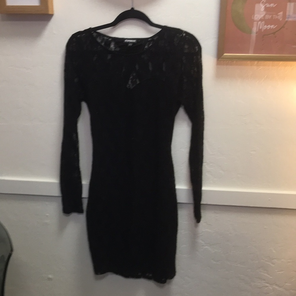 Brand Express. Black lace. Mini dress.